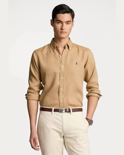 Camisa Polo Ralph Lauren Oxford Beige