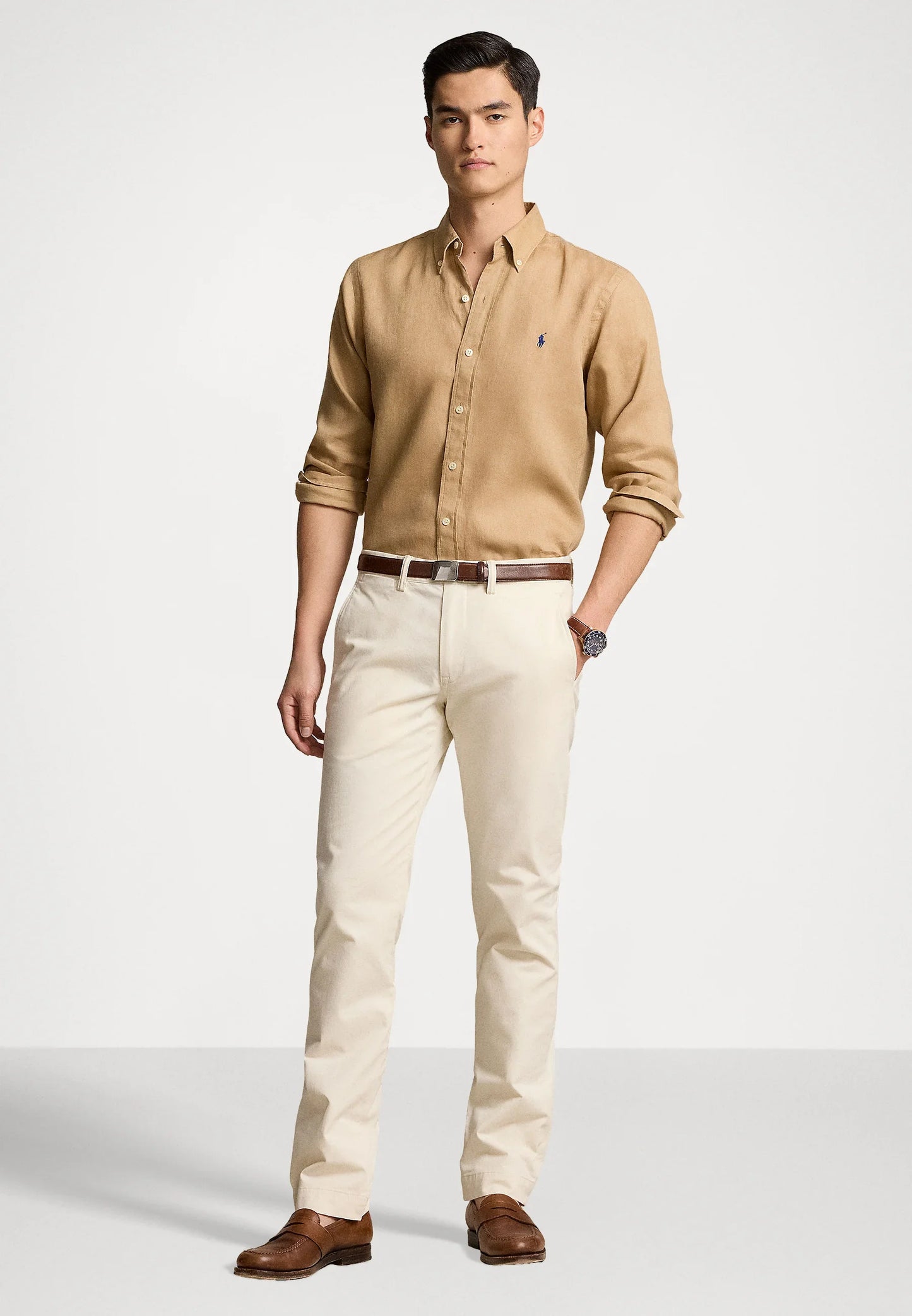 Camisa Polo Ralph Lauren Oxford Beige