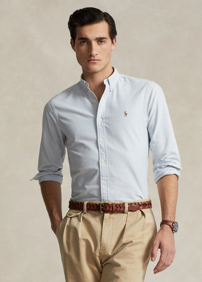 Camisa Ralph Lauren Oxford Rayas celeste - Store In Perú 