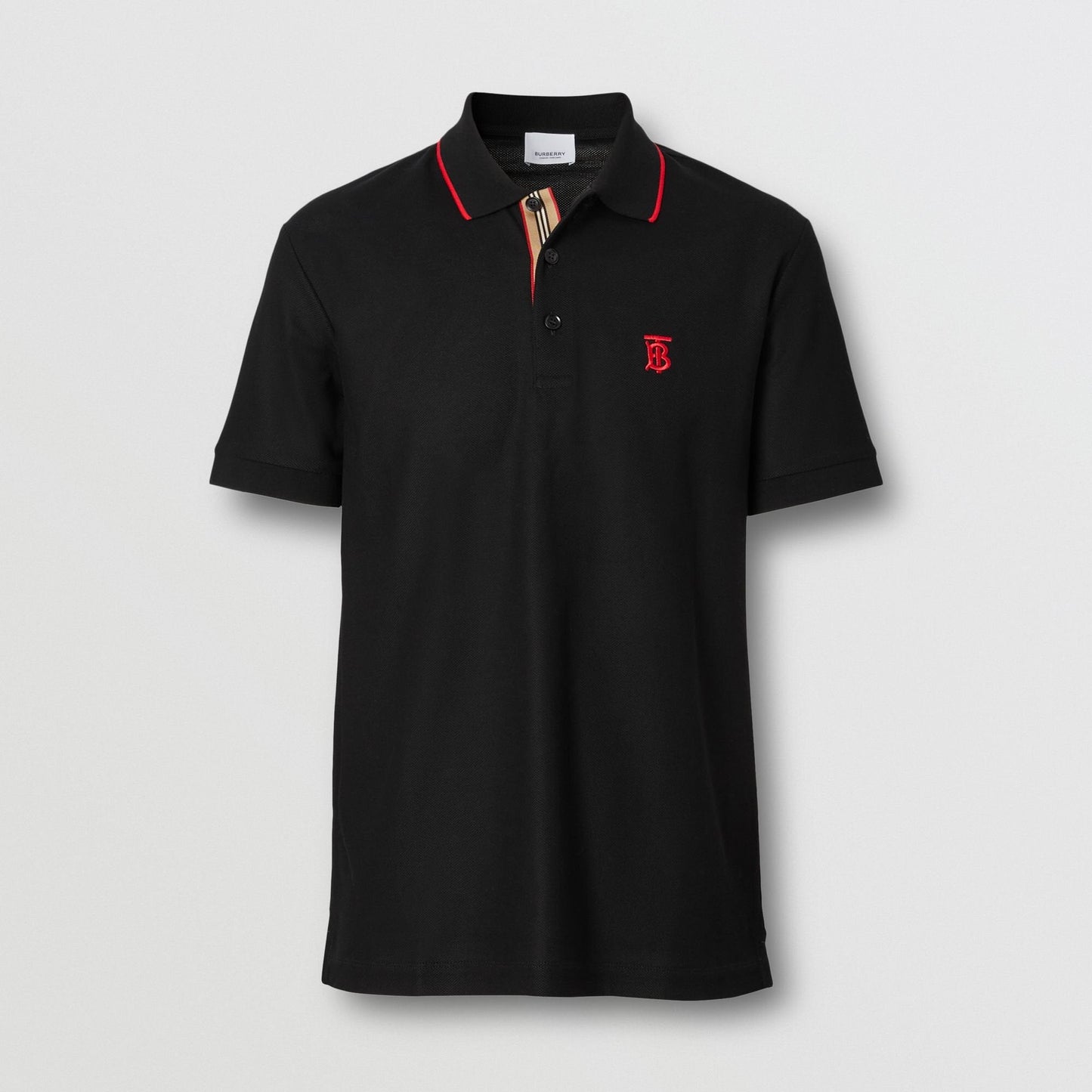 Burberry Polo Piqué Stripe Placket Negro - Store In Perú 