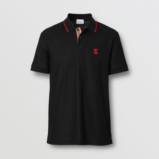 Burberry Polo Piqué Stripe Placket Negro - Store In Perú 