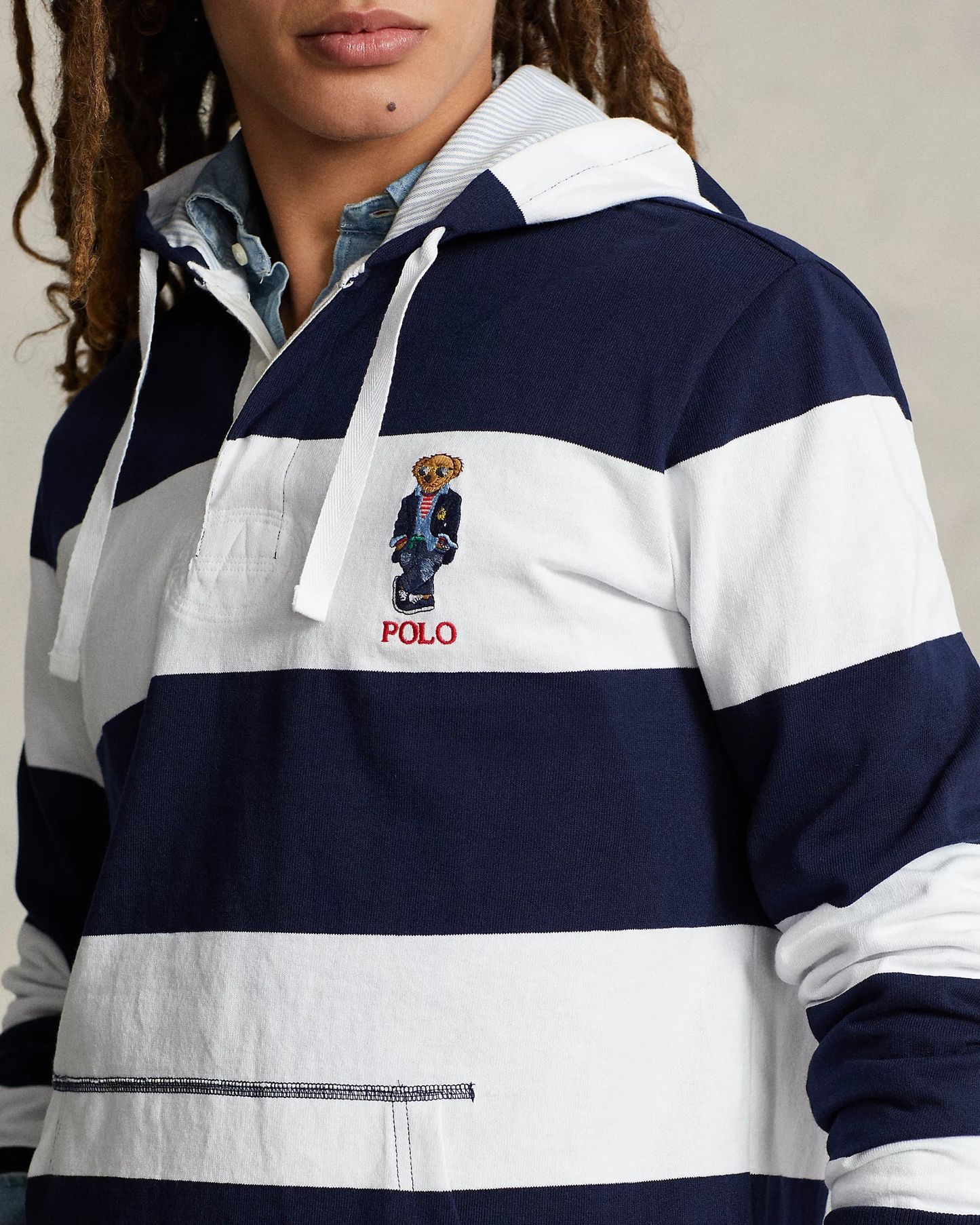 Polo Bear Jersey Hooded Rugby Shirt