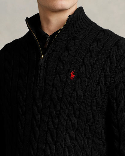 Sweater Ralph Lauren Trenzado 1/4 Zip Negro